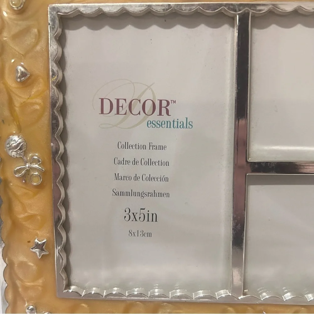 Decor Essentials Enamel Embossed Unisex Baby Picture Frame 4 Photos Nursery